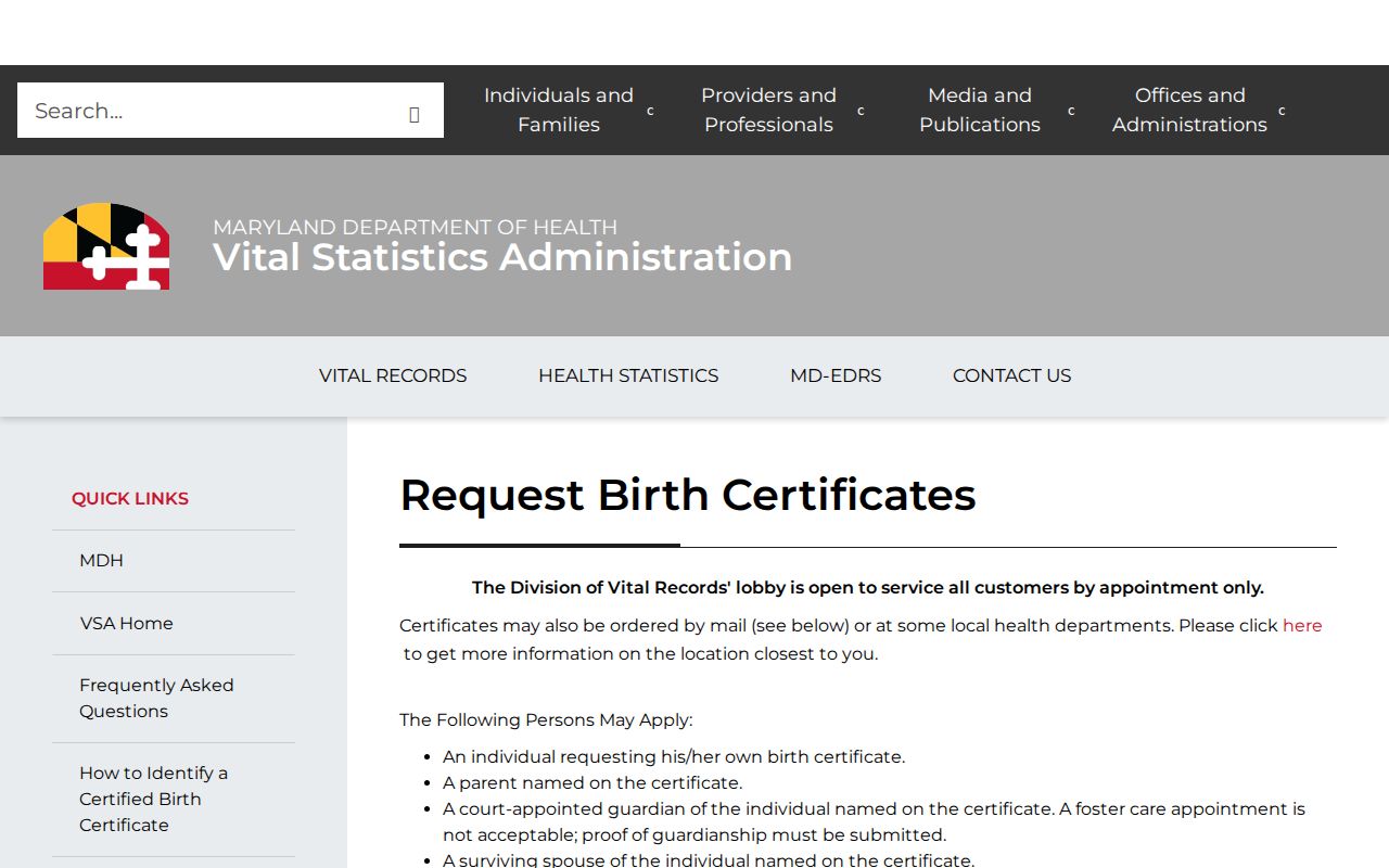Chillum people search using Maryland birth record access