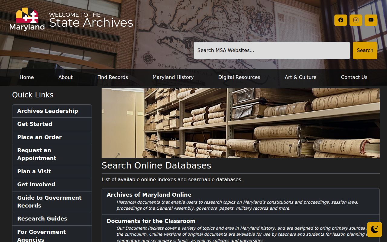 Chillum people directories gateway at the Maryland State Archives
